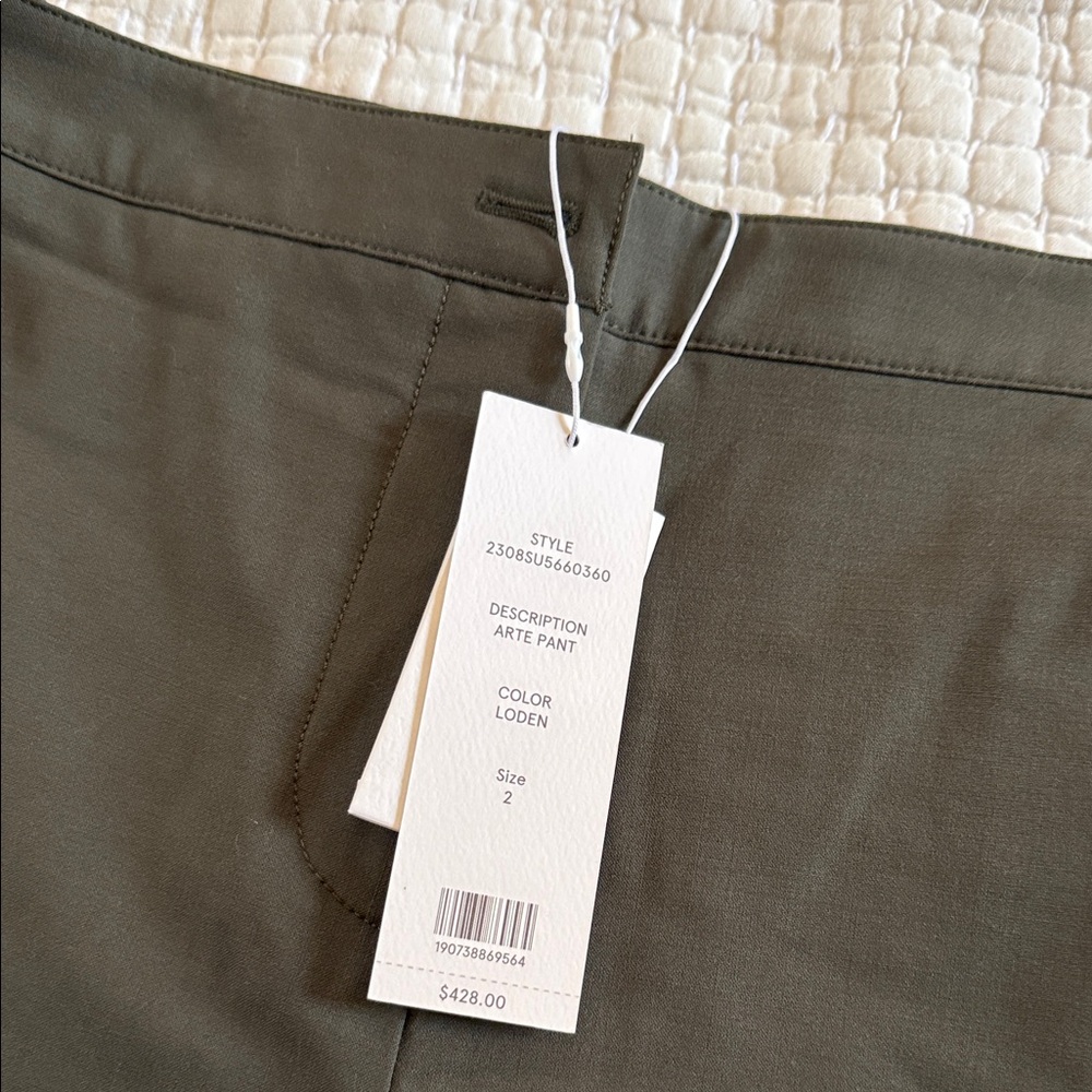NWT Veronica Beard Size 2 Loden Green Arte Pants